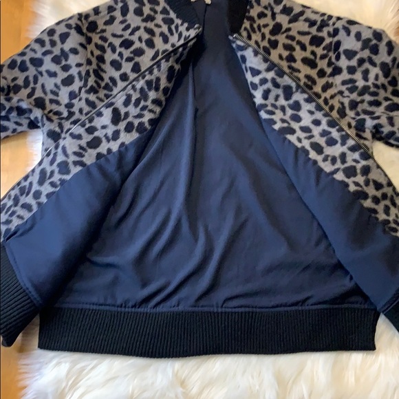 Ro & De faux fur wool blend bomber jacket leopard - Picture 8 of 10